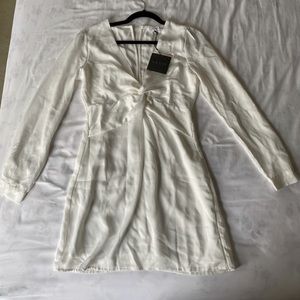 BRAND NEW W/ TAGS - Eliana Cowl Neck Side Slit Satin Dress